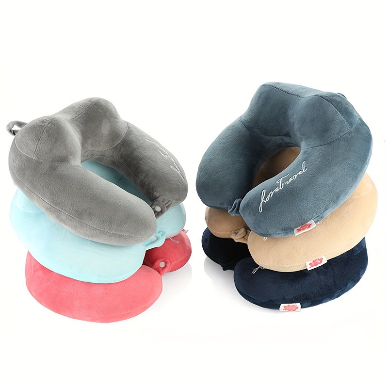 U-Shaped Neck Pillow Travel & Bed Pillow with Soft Cushioned, Portable Cervical Pillow for Side/Back Sleepers, Car, Airplane, Home Use - Multi-Color Options) - Hand Washable Filling, Medium-Firm, Ideal for Students & Traveler