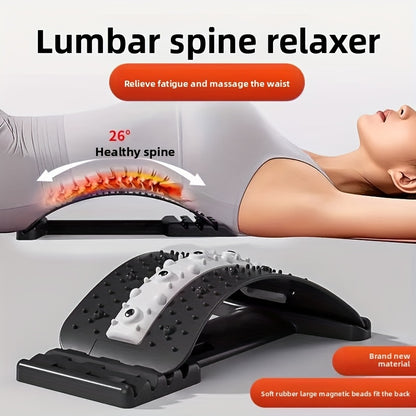 4-Level Adjustable Back Stretcher & Posture Corrector with Magnetic Closure - Ergonomic Lumbar Support for Upper & Lower Back, Office, Car, Home Use - Durable PP Material, Blue, Back Stretcher for Back, Posture Correction, Ca