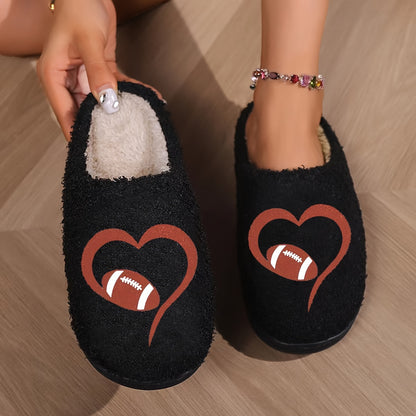 Pantufas felpudas com estampado de árvore de Natal, chinelos de inverno fechados e quentinhos para usar em casa, pantufas aconchegantes de sola macia e felpuda.