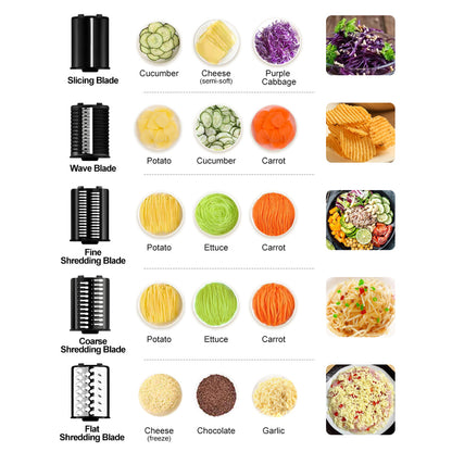 Electric Vegetable Cutter, Multifunctional Kitchen Vegetable Shredder, Potato Slicer, Saved Fruits and Vegetables in Time for Home, Restaurants, and More
