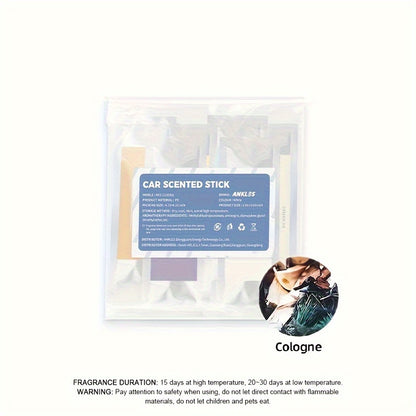 4-Pack Aromatherapy Car Air Freshener Sticks, Essential Oil Diffuser, Long-Lasting Fragrance, Compressed Scent Tablet, Incense Stick for Vehicle Interior, Home & Office Use