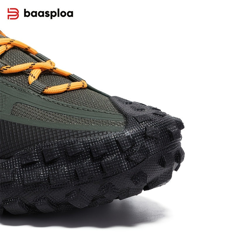 BAASPLOA Men'S All-Season Hiking & Outdoor Walking Shoes - Casual Lace-Up Camp Sneakers, Solid Fabric Upper, Breathable Inner, Non-Slip MD Sole, Low Top, for Daily Leisure Activities