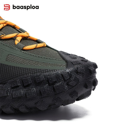 BAASPLOA Men'S All-Season Hiking & Outdoor Walking Shoes - Casual Lace-Up Camp Sneakers, Solid Fabric Upper, Breathable Inner, Non-Slip MD Sole, Low Top, for Daily Leisure Activities