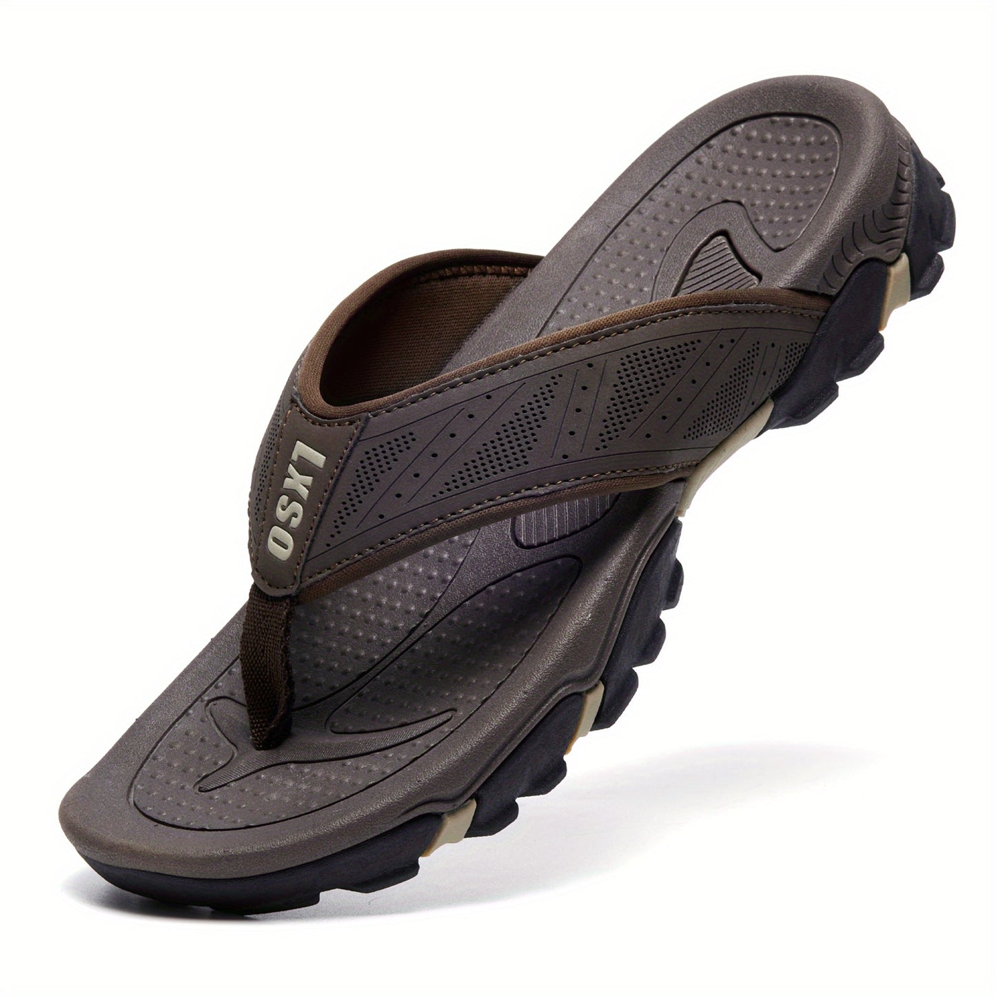 Men's Flip Flops, Outdoor Beach Thong Sandals, Arch Support Athletic Slides, Casual Lightweight Anti-skid Slippers