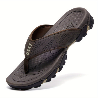 Men's Flip Flops, Outdoor Beach Thong Sandals, Arch Support Athletic Slides, Casual Lightweight Anti-skid Slippers