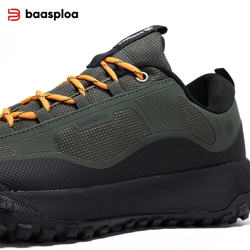 BAASPLOA Men'S All-Season Hiking & Outdoor Walking Shoes - Casual Lace-Up Camp Sneakers, Solid Fabric Upper, Breathable Inner, Non-Slip MD Sole, Low Top, for Daily Leisure Activities