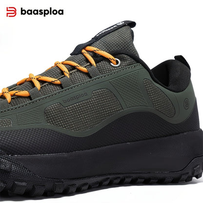 BAASPLOA Men'S All-Season Hiking & Outdoor Walking Shoes - Casual Lace-Up Camp Sneakers, Solid Fabric Upper, Breathable Inner, Non-Slip MD Sole, Low Top, for Daily Leisure Activities