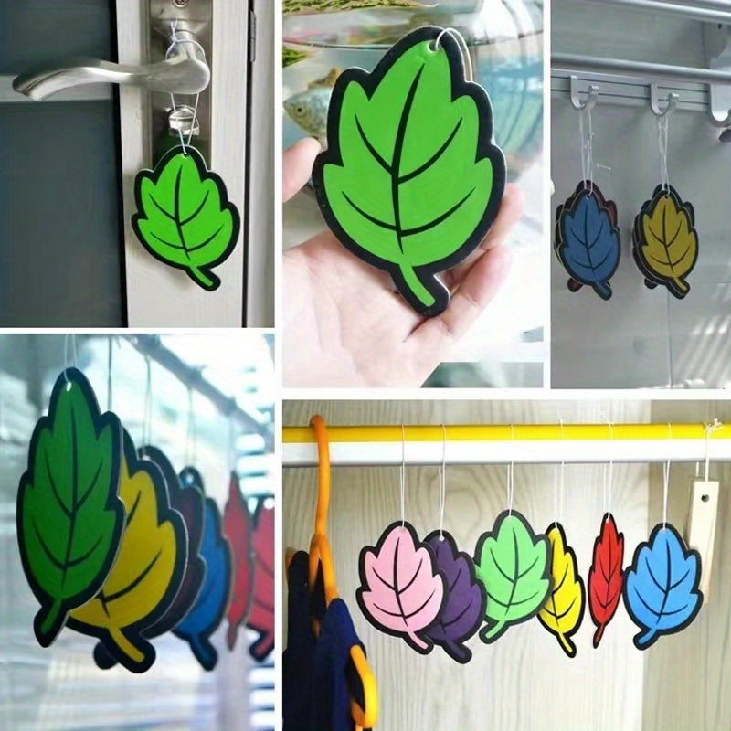 3-60pcs Car Air Freshener Natural Scented Tea Paper Auto Hanging Vanilla Perfume Fragrance Leaf Shape Car Interior Accessories Christmas Gift
