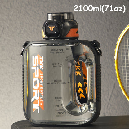 1pc TKK Leakproof Sports Water Bottle Jug with Handle &amp; Straw - Wide Mouth, BPA-Free, for Gym, Travel, Camping, Yoga - Available in 1000ml/1600ml/2100ml (33.81oz/54.1oz/71.01oz) - Ideal Gift for Athletes, Hikers, Outdoor Enth