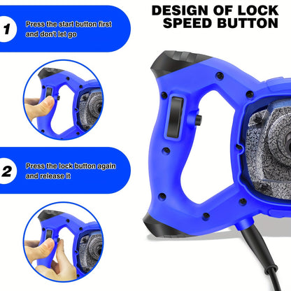 Heavy Duty Electric Paddle Plaster Plastering Mortar Paint Mixer 240V Volt Stirrer 6 Gear for Halloween, Christmas Gift, Construction Equipment, Drywall Mixing, Industrial Mixer, Professionalgrade, Metal Gearbox, Sturdy Build