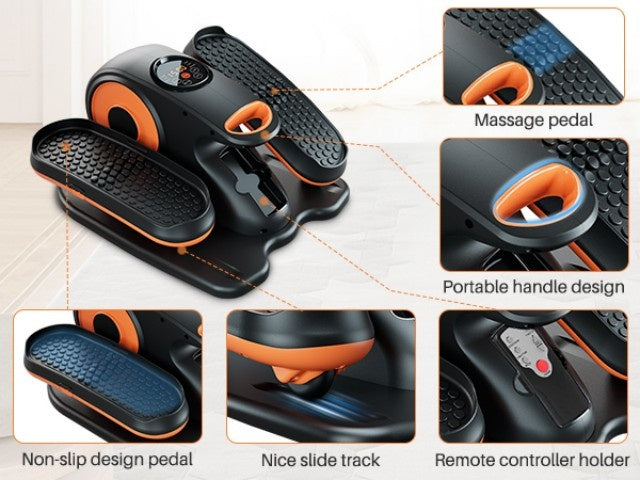 Actflame Under Desk Elliptical Machine, Electric Seated Pedal Exerciser for Seniors Fully Assembled,  Stepper Sitting Leg Exerciser with Remoter, 12 Level Speed Forward & Reverse Direction, Manual & Auto Mode for Home Office,