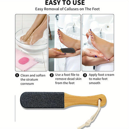 2pcs Heavy Duty Foot Callus Remover - Extra Coarse and Extra Fine Foot File Pedicure Tool, Travel Portable Foot Care, Salon Grade Home Pedicure Set, Ergonomic Handle