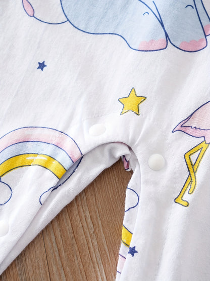 Macacão de manga comprida com gola redonda para bebé com estampado fofo de coala de desenho animado