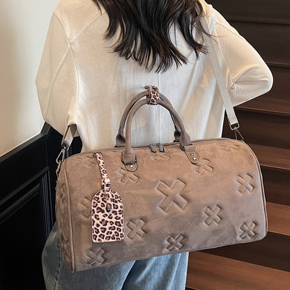Stylish Tote Bag for Travel - Large Capacity Durable Textured Design, Perfect for Gym, Vacation & Business Trips, Black, Versatile Carryall, Modern Handbag, Sturdy Handles, Spacious Handbag, Frequent Travelers, Sleek Handbag,