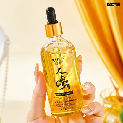 Ginseng Collagen Serum - Anti-Wrinkle Firming Moisturizer for All Skin Types, Deep Hydration, Even Skin Tone, Anti-Aging Skincare, Make Skin Younger-Looking, Face Use, 100ml/3.38fl.oz, Moisturizing Serum | Hydrating Formula,