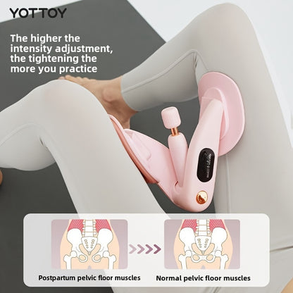 Pelvic Floor & Leg Trainer - Home Fitness Equipment for Slimming, Recovery & Muscle Toning - Countless Workouts, Durable ABS Material, White/Pink