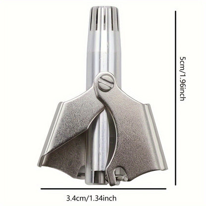 Stainless Steel Nose Hair Trimmer for Men & Women, Manual High-Quality Small Round Head,, Hypoallergenic Ear & Nose Hair Cutter, No Battery Needed, Washable