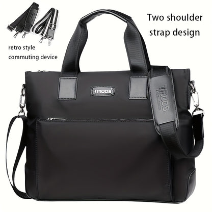 Unisex double shoulder strap design square bag Crossbady bag travel texture Oxford fabric casual crossbody bag multi compartment large capacity anti-theft shoulder bag workplace commuting briefcase