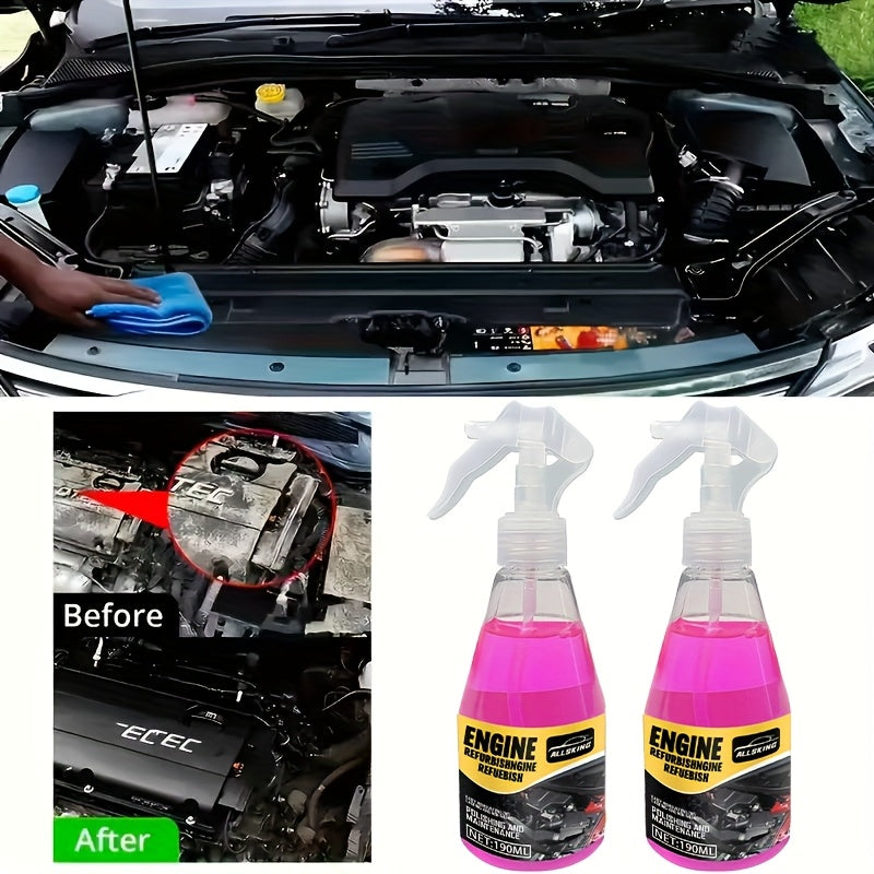 YYLFD All-in-One Engine Bay Renewal Kit - 190ml High-Performance Corrosion-Resistant Engine Spray, Instantly Restores & Car Engine Bay, Compatible with Cars, Trucks, SUVs, Vans - Before & After Results, Maintenance