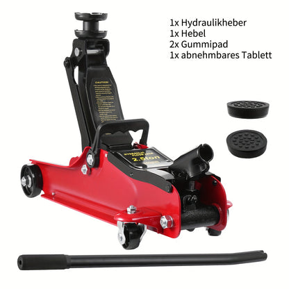 2.5 Ton Hydraulic Floor Jack with Telescopic Handle - Durable Iron Construction, Adjustable Height, Portable for Cars, Trucks, Buses - Ideal for Garage Use, Tire Repair &amp; Emergency Situations, Portable Hydraulic Jack
