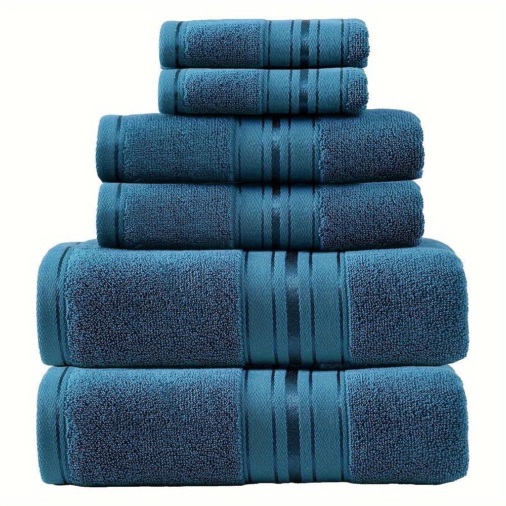 6pcs high-end j hotel bath towel set, 2 square towels, 2 towels, 2 bath towels, soft and skin-friendly, highly absorbent, suitable for bathrooms, hotels, and spas