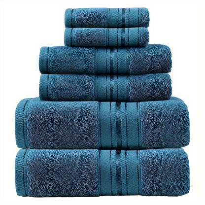 6pcs high-end j hotel bath towel set, 2 square towels, 2 towels, 2 bath towels, soft and skin-friendly, highly absorbent, suitable for bathrooms, hotels, and spas