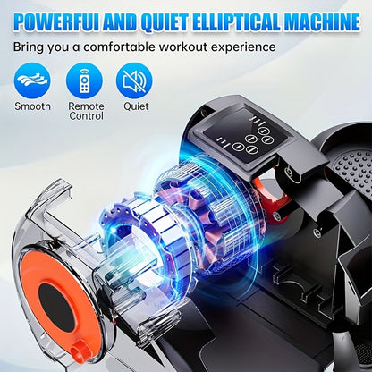 Under Desk Elliptical Machine, Electric Ellipse Leg Exerciser as Seen on Tv for Seniors with 12 Adjustable, Quiet Portable Elliptical Machine, Seated Pedal Exerciser with Remote Control, Without Battery