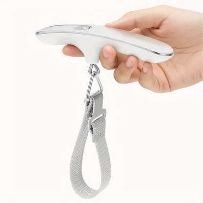 Portable Digital Luggage Scale with Backlit LCD Display, 49.9KG Capacity, Overweight Warning Function, Metal Hook, Lightweight & Compact Design for Travel