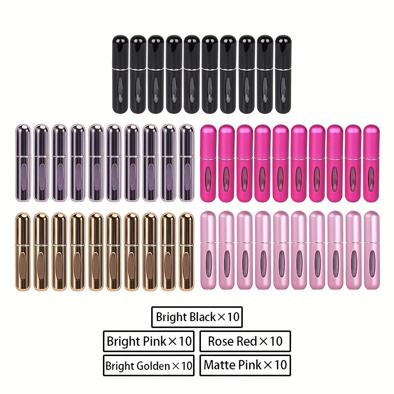 For Mini Portable Refillable Perfume Atomizer - Aluminum Mist Spray Bottle for Travel, Multi-Color Options, Fragrance-Free (Bubble-Free), Refillable Perfume Bottle|Compact Design|Aluminum Atomizer, Perfume Bottl