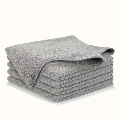 5/10/20/50/100pcs Kitchen Towel, Ultra-fine Fiber Light Gray Cleaning Cloth Set, Absorbent, Soft And Stain-removing Cloth, For Cleaning Glass, Cooking Bench, Pot, Bowl, Water Tap, Lampblack Machine