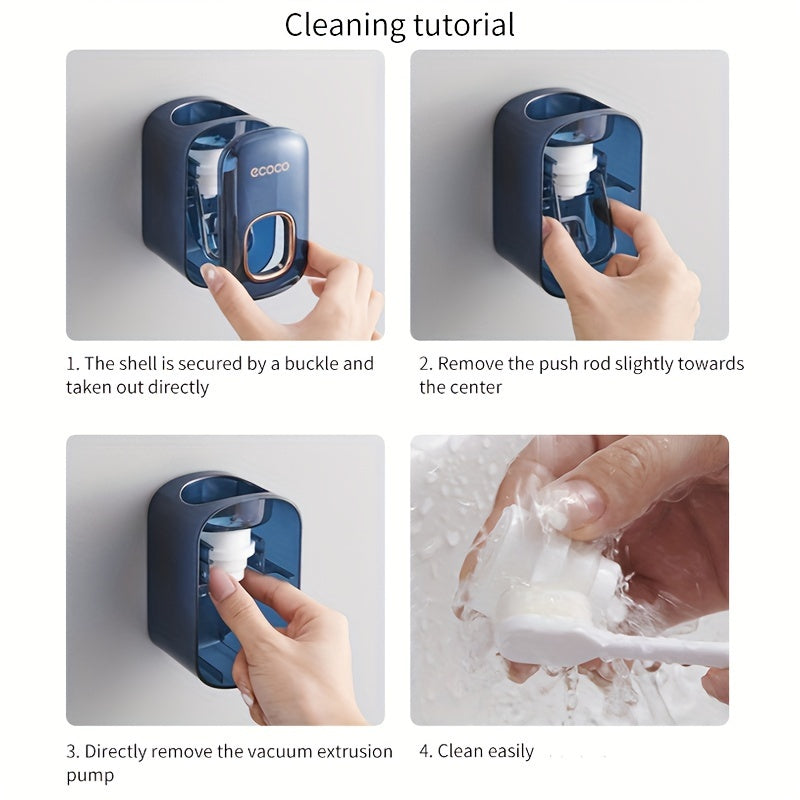 Elegant Wall-Mounted Automatic Toothpaste Dispenser - No Electricity Required