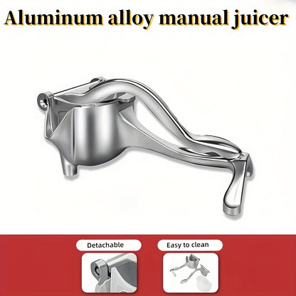 Manual Citrus Juicer - Aluminum Alloy, Non-Slip Base, Easy-Clean Design with Push-Button Operation for Lemons, Oranges, Pomegranates & Blueberries - No Electricity Needed, Portable Kitchen Tool, Citrus Juicer Reamer, Sleek Me