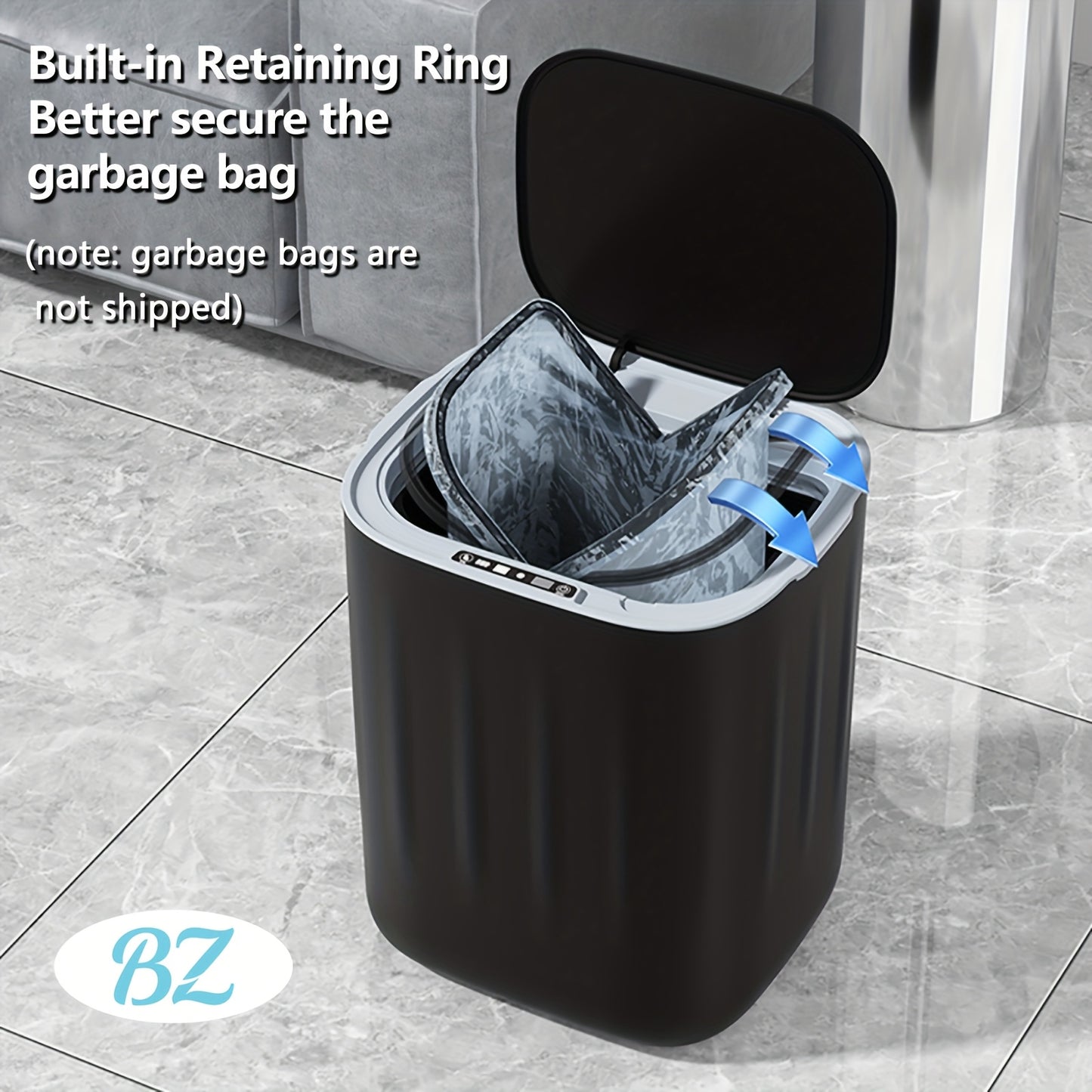 Large-sized contactless 26-liter induction kitchen trash can, commercial-grade automatic contactless smart trash can, automatic plastic bathroom smart trash can, smart dustbin, smart electric trash can suitable for office, be