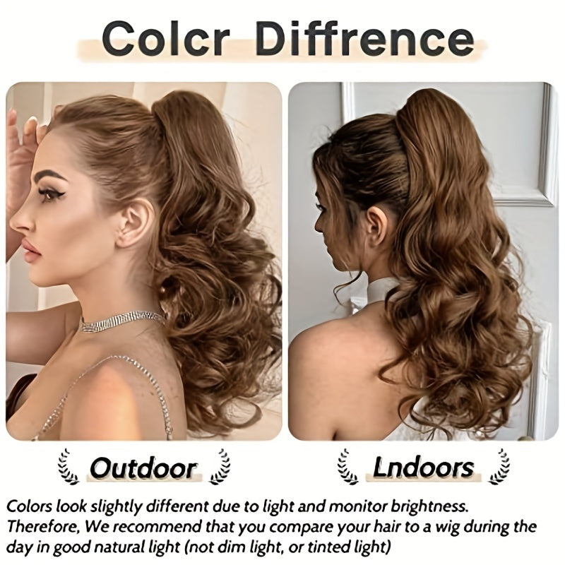 Long Wavy Ponytail Extensions - 55.88 cm Claw Clip In Synthetic Hair Piece For Women - Add Volume And Style To Your Hair Halloween Christmas