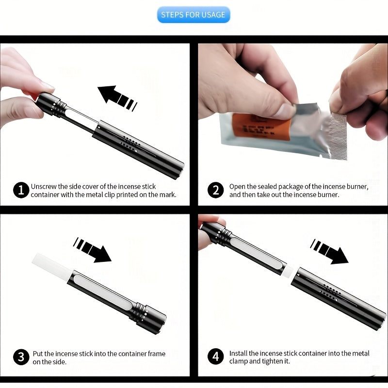 4-Pack Aromatherapy Car Air Freshener Sticks, Essential Oil Diffuser, Long-Lasting Fragrance, Compressed Scent Tablet, Incense Stick for Vehicle Interior, Home & Office Use