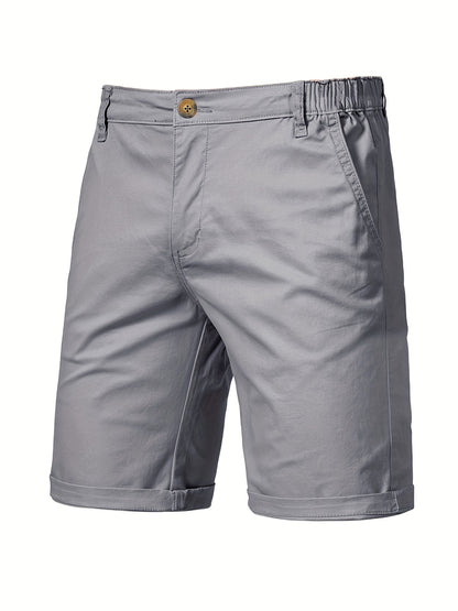 5pcs Men's Formal & Casual Shorts - Multi-Color Business, Streetwear, Beach Pants - Zipper Closure & Belt Loop - Non-Stretch Fabric for Office, Travel, Gym, Vacation - Machine Washable - (Black/Gray/Beige/Olive Green/), Versa