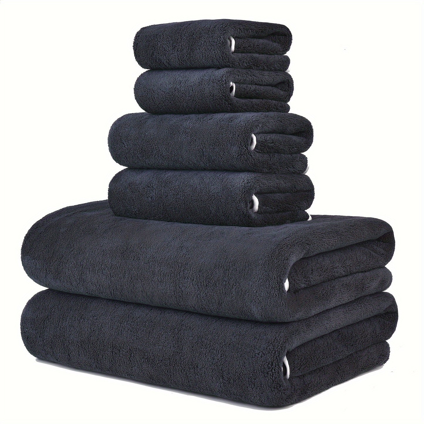 DIAOJIA 6pcs Ultra-Soft Microfiber Towel Set - Quick Dry, Super Absorbent & Lightweight - Includes Bath (68.58x139.7cm), Hand (33.02x76.2cm) & Washcloths (34.8x34.8cm) - Perfect for Home, Gym, Travel