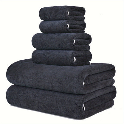 DIAOJIA 6pcs Ultra-Soft Microfiber Towel Set - Quick Dry, Super Absorbent & Lightweight - Includes Bath (68.58x139.7cm), Hand (33.02x76.2cm) & Washcloths (34.8x34.8cm) - Perfect for Home, Gym, Travel