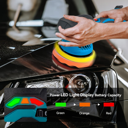 21V Buffer Polisher, 150mm Sand Disc Buffer Polisher for Car Detailing, with Polish And Wax Function, 5000RPM, Electric Polishing Tool for Car And Furniture, Home Bathroom Wall Cleaning, Suitable for Yofidra Batteries