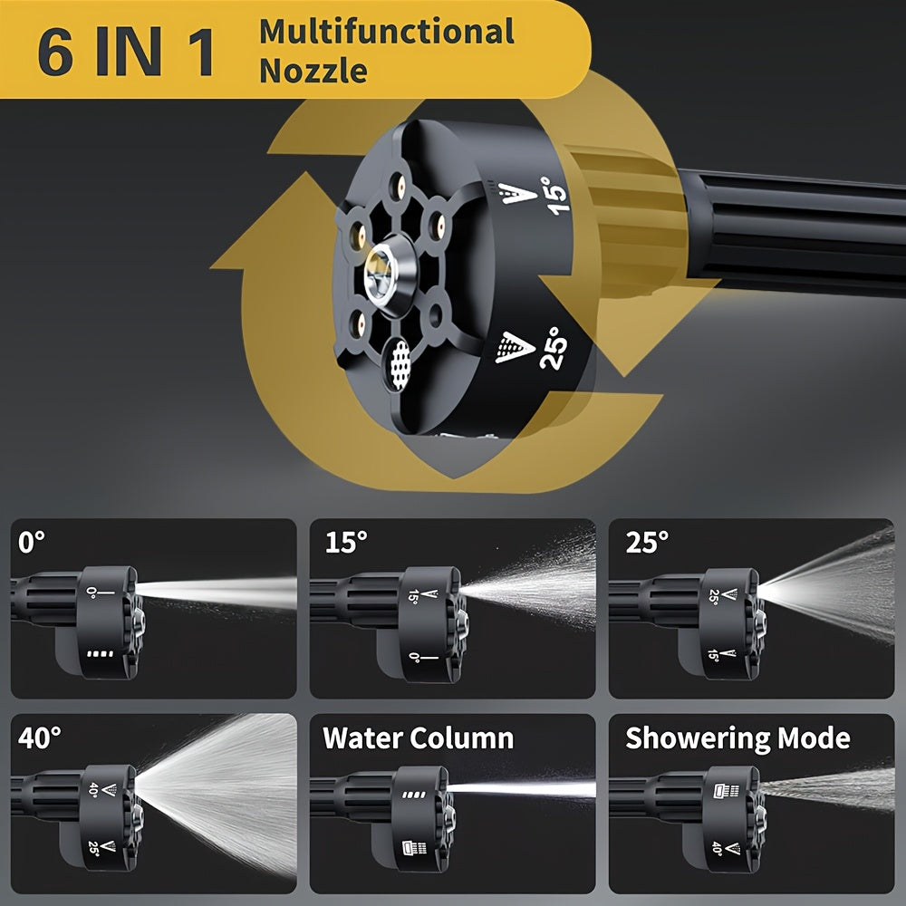 Heavy-duty cordless pressure washer 3000W 200Bar - Brushless motor, portable with carrying case, compatible with Makita 18V lithium batteries, for garden, patio, car, machine cleaning - Professional and home use, Sleek Tool.
