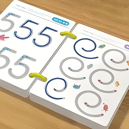 32-Page Reusable Magic Practice Notebook Set | Holistic Brain Development, Pen Control Training and Drawing Education Workbook | Learn Writing Skills, Paper Material, Educational Workbook | Color Pages | Durable Binding