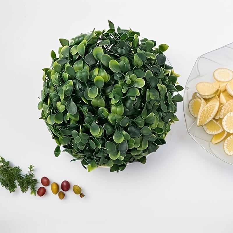 1pc Artificial Green Grass Ball, Various Sizes Of Boxwood Hanging Decorative Ball, Suitable For Family, Courtyard, Outdoor Garden, Courtyard, Wedding Party Decoration