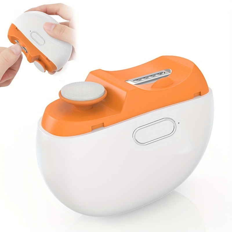 Cortador e polidor de unhas elétrico recarregável SWOSON com luz LED - Alimentado por USB, bateria de polímero de lítio, carregamento rápido 36V/5A, 3 em 1: aparador, polidor e lixador de unhas - Resultados de qualidade profissional para uso doméstico.