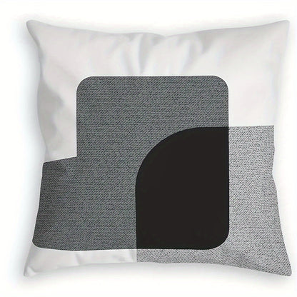 4pcs Modern Geometric Throw Pillows - Black & White Abstract Print, 4 Unique Designs, Soft Durable Fabric with Zipper Closure, Hand Wash Only for Living Room, Bedroom, Sofa Decor, Throw Pillows for Couch, Bedroom Accessories,