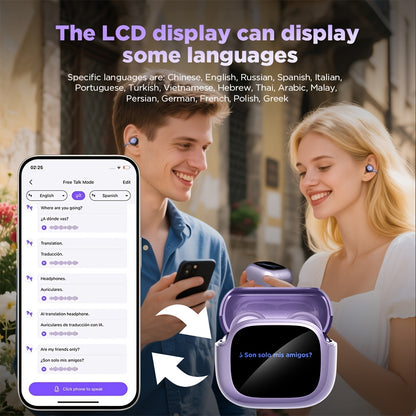 1pc HTC NE32 AI Translation Headset with 134+ Language Support, Wireless 6.0 Wireless, Touch Controls & Built-in Mic, Real-Time Translation Device for Travel, Business, Study, Sports - Compatible with Smartphones (USB-C Charg