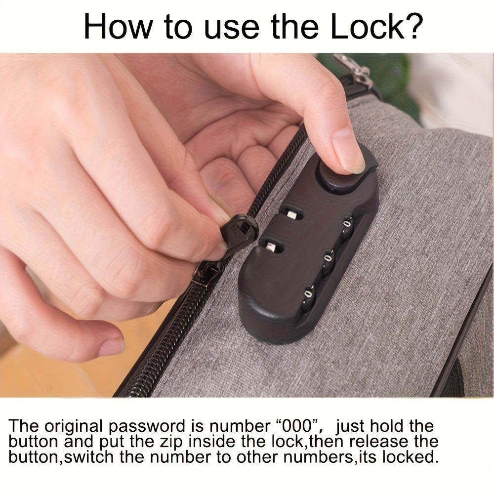 1pc Fireproof &amp; Waterproof File Organizer with Combination Lock - Portable 3-Layer Document Storage Box for Laptop, Certificates, Travel and Home Use - Lightweight Black Office Supplies, File Storage Box, Personal Organizer, Po