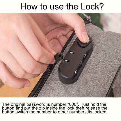 1pc Fireproof &amp; Waterproof File Organizer with Combination Lock - Portable 3-Layer Document Storage Box for Laptop, Certificates, Travel and Home Use - Lightweight Black Office Supplies, File Storage Box, Personal Organizer, Po