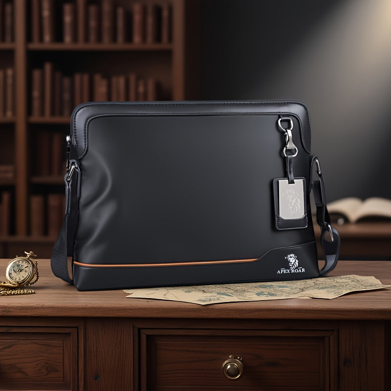 Men's Large Laptop & Wallet-like Tote - Soft Slim Texture, Adjustable Strap, Fits 38.1cm Devices - Ideal for Travel, Gym & Daily Use - Black & Blue Color Options