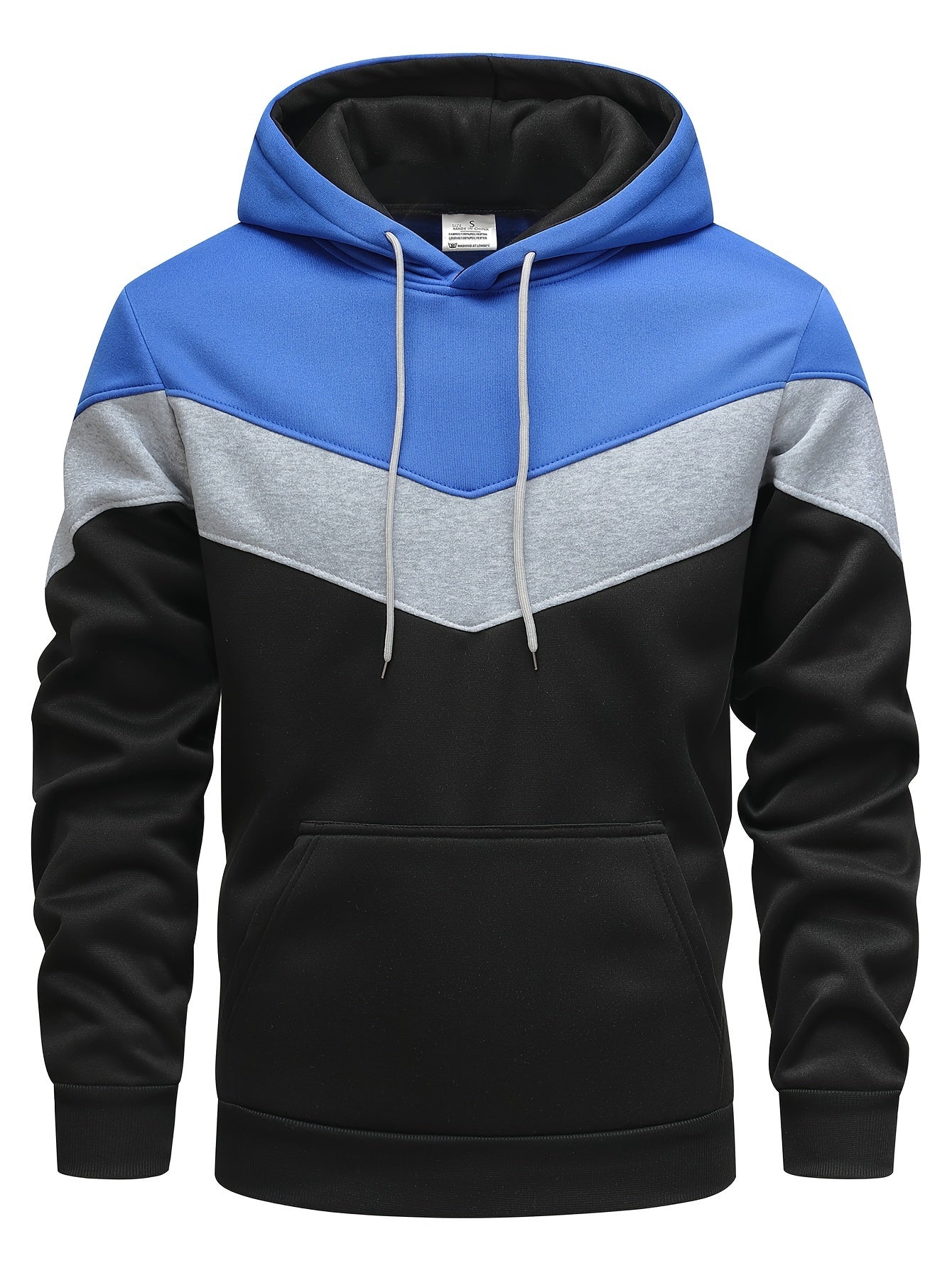 Men's Color Block Hoodie - Casual Graphic Design Pullover With Kangaroo Pocket For Winter And Fall Streetwear - Great Gift