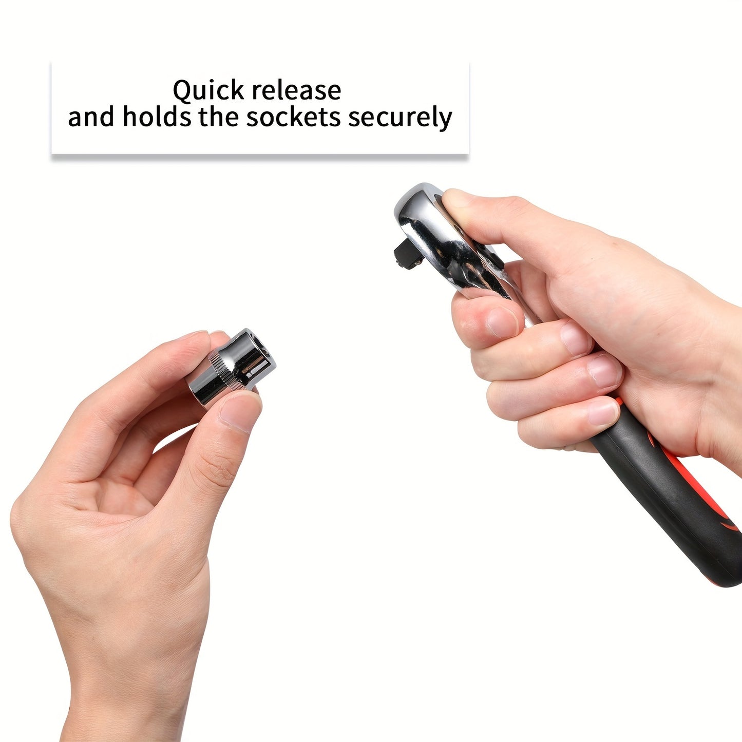 Kit de ferramentas para reparação de automóveis com 46 peças, conjunto de chaves de roquete de 1/4" com conjunto versátil de chaves de caixa e extensão, kit de ferramentas combinado para reparação de automóveis, motos e bicicletas.